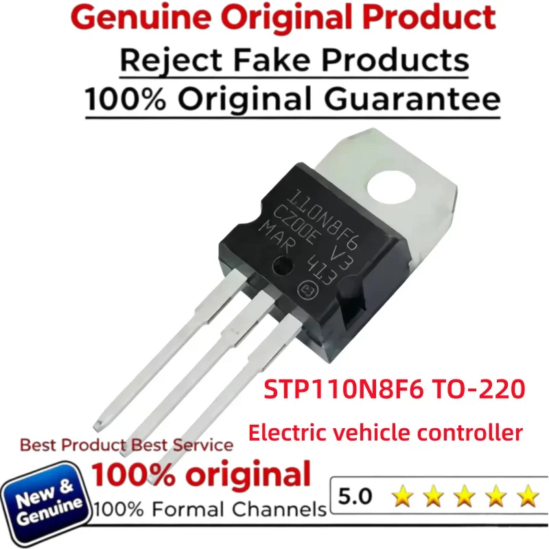 10-20-50pcs 100% New Imported Original STP110N8F6 110N8F6 STP110N8F6 Electric Vehicle Controller 110A 80V TO-220