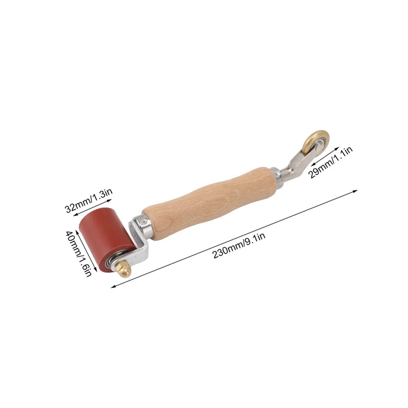 Rouleau de couture de papier peint en acier avec manche en bois, rouleau de couture en silicone, utilisation pour les touristes, roue en laiton pour le soudage du PVC A, 40mm