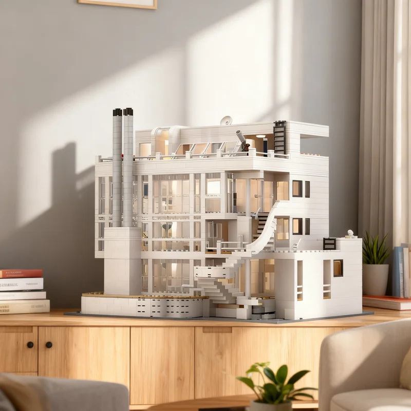 5283pcs MOC Modular Buildings Douglas House of Richard Meier Model Christmas Gift DIY Decorative Home Accent Tabletop Display