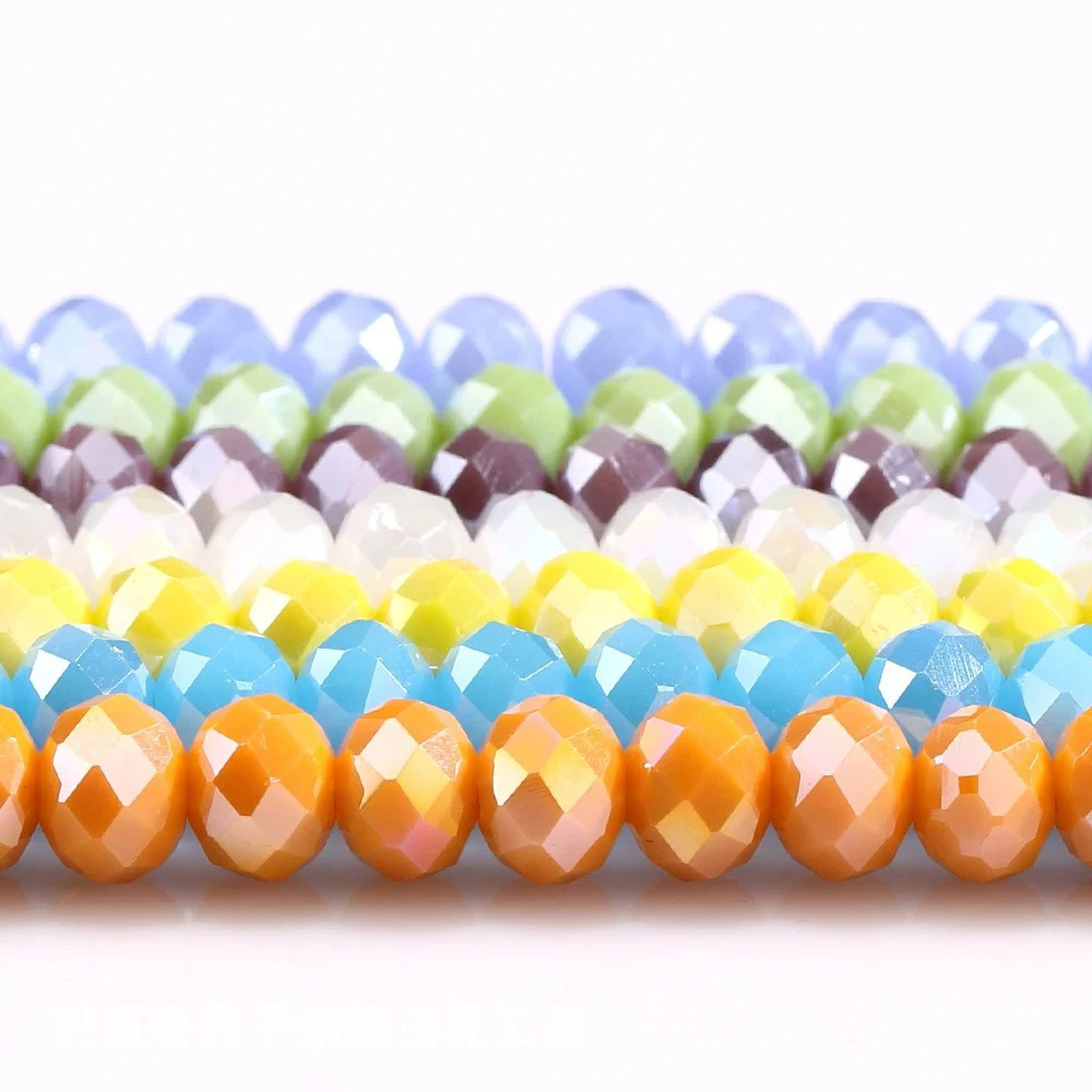 4mm 6mm 8mm Ronde 1 Strand Bal Kristalglas Losse Spacer Facet Kralen voor DIY Maken Sieraden handwerk Accessoires