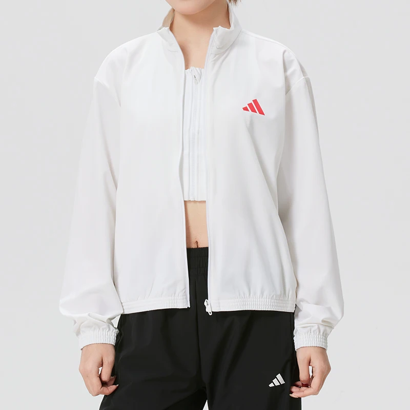 

Adidas Women's Sportswear Fitness Training Running Workout Trendy Fashion Woven Jacket Kh0178
