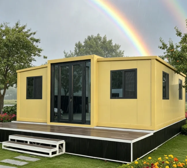 40Ft Luxury Modern Folding Expandable Prefabricated House 20Ft Hurricane Proof Insulated Movable Prefab Home with Furniture