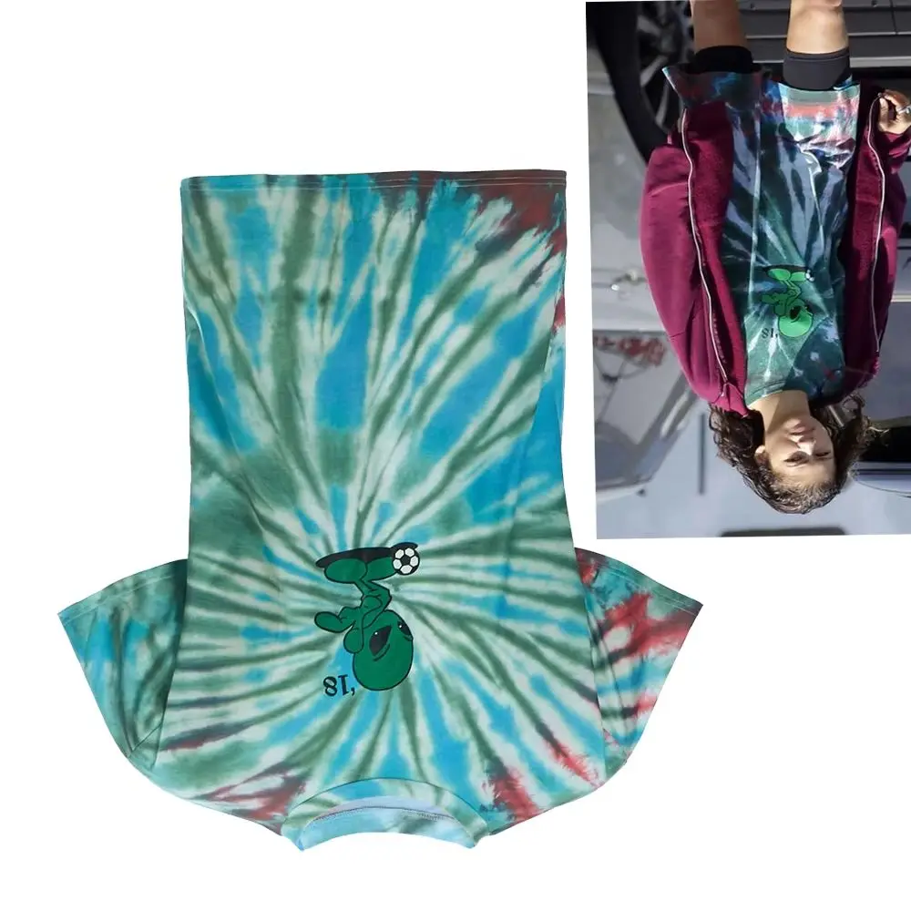 

В наличии Rue Alien Косплей Костюм Tie Dye Топ Хэллоуин Карнавальный Вечерние Костюм Подростков Мужская Повседневная Красочная Футболка
