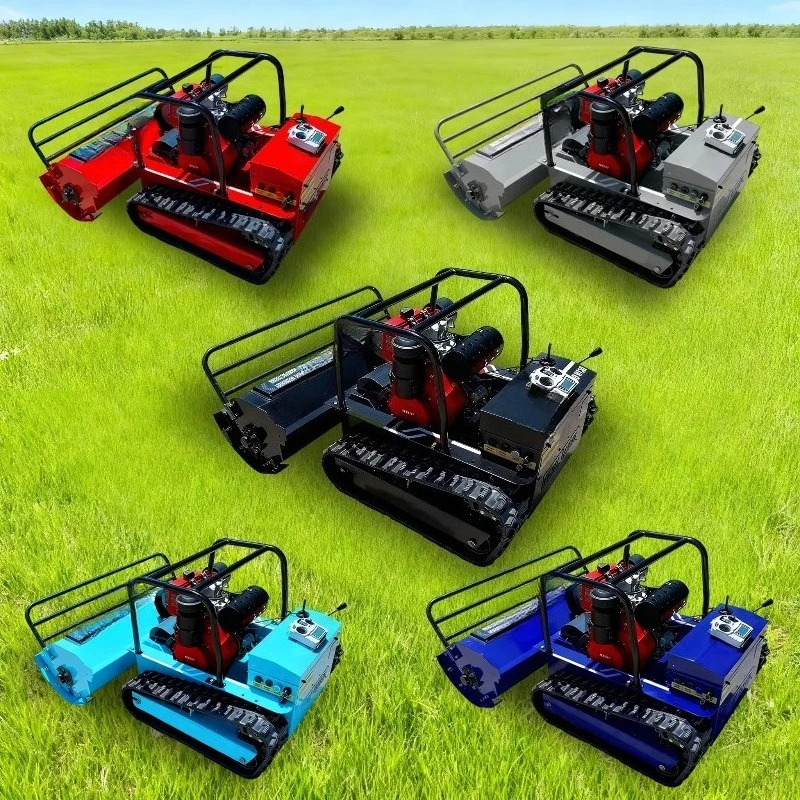 Industrial grade 24v remote control excavator lawn mower 192cc engine 650W flail mower agricultural lawn mower