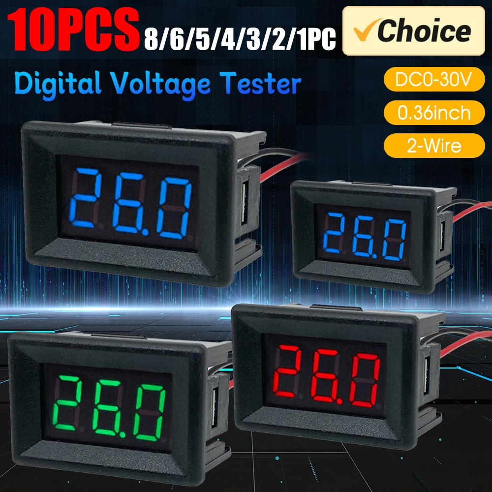 

10-1X LED Display Module 0.36 Inch DC0-30V Voltmeter Ammeter LED Amp Dual Digital Volt Meter Gauge Voltage Current Home Use Tool