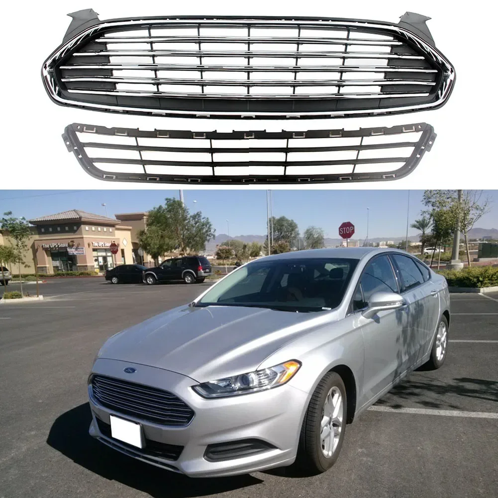 Front Racing Facelift Bumper Grill Upper Lower Radiator Grille Fit For Ford Mondeo Fusion 2013 2014 2015 2016