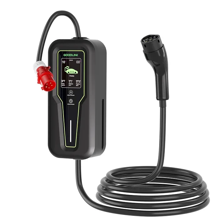 Portable 11kW Type 2 EV Charger, Adjustable Current 16A, AC Car Charger, Brand New Portable Electric Vehicle Charger