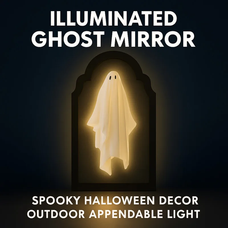 

USB Halloween Hologram Ghost Mirror, Spooky Floating Ghost Projection, Scary Indoor Halloween Room Decoration Haunted House