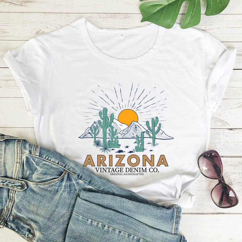 

colored arizona tshirt vintage women graphic adventure tee shirt