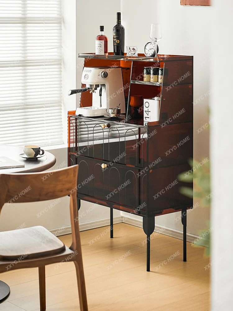 

A Acrylic dining side cabinet light luxury living room integrated wall storage locker