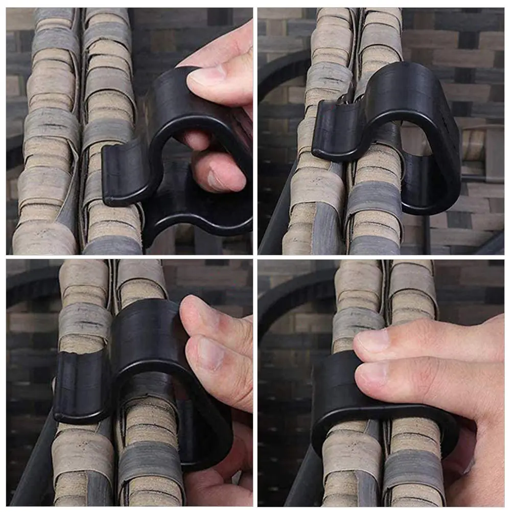

10Pcs Furniture Clips Wicker Sofa Fasteners Black Large*5 Small*5 Patio Alignment Clamps Outdoor Chairs Holder Furniture Parts