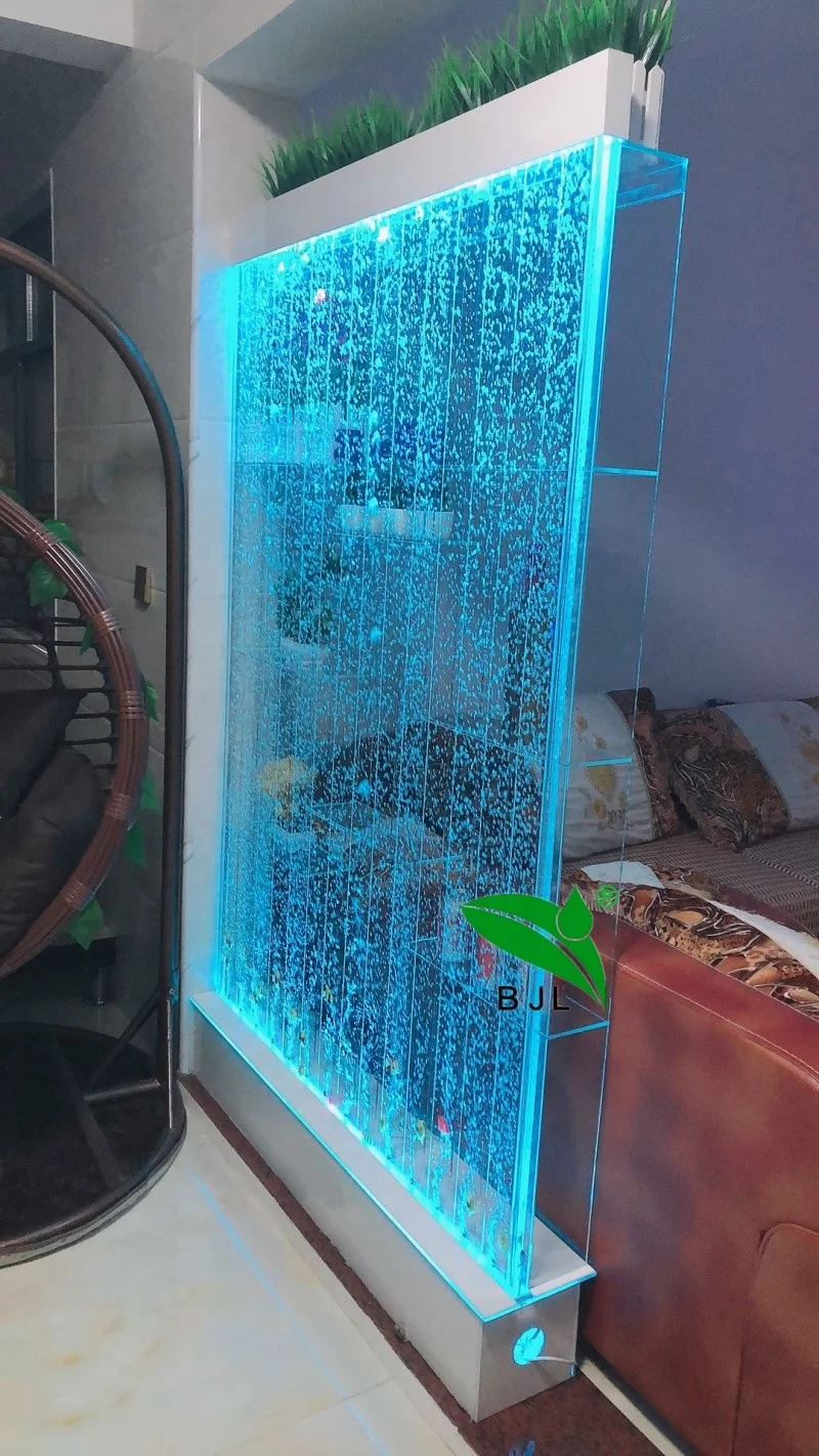 Customization.Restaurant Home bar Furniture LED Lighting Water Bubble Wall Acrylic Wine Rack bar Display Cabinet