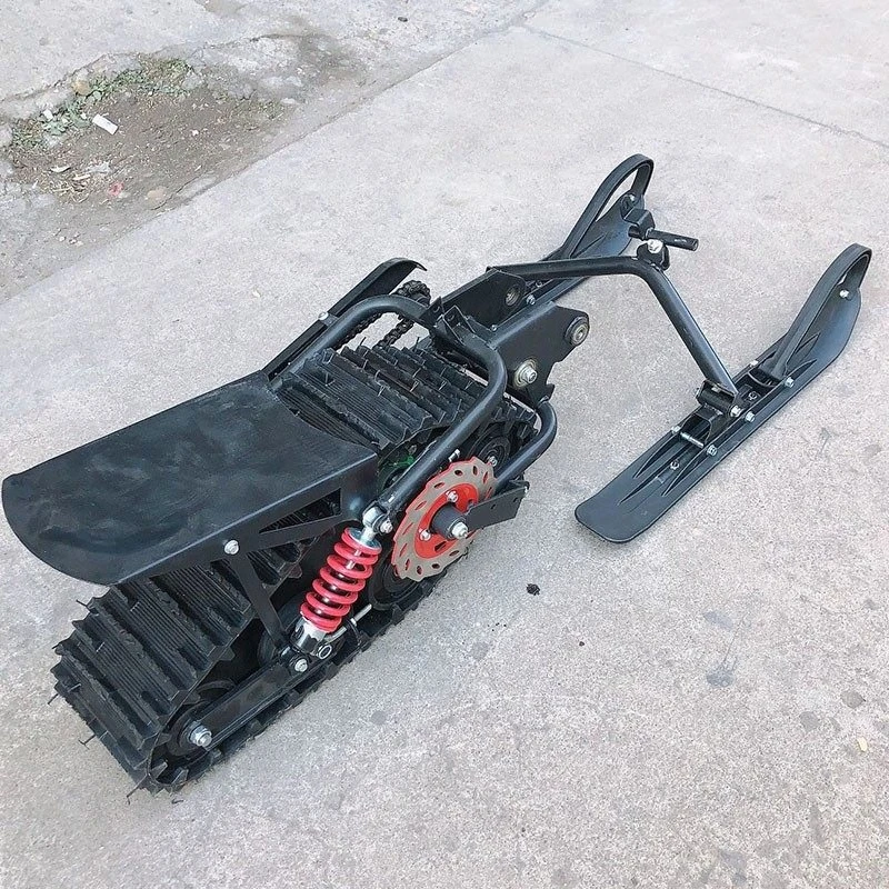 Self-made two-wheel mid-to-high race off-road motorcycle accessories, modified snow triangle crawler sled, rubber wheel assembly