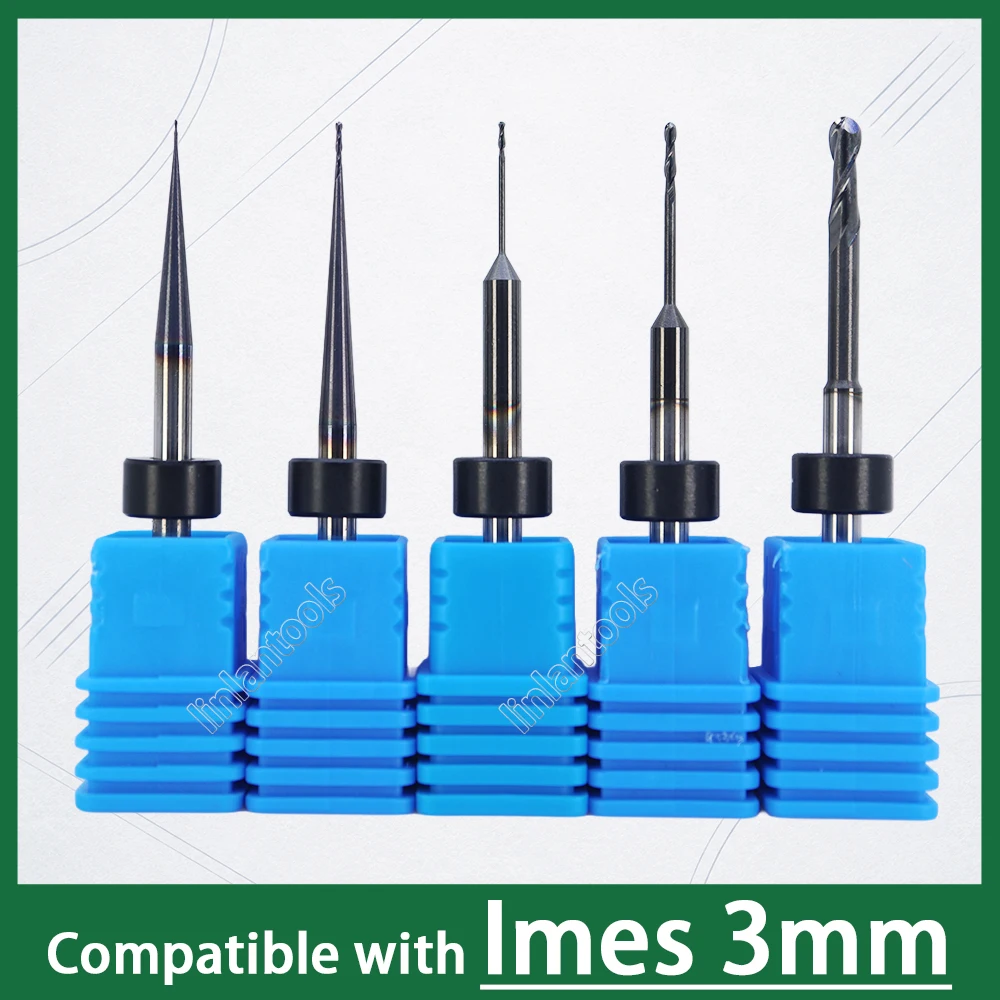 CAD/CAM Milling Cutters Compatible with Imes 250i, 150i & CORiTEC One | 3mm Shank | Zirconia, PMMA, PEEK & Wax