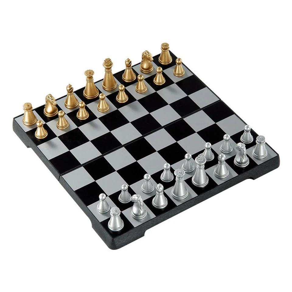 Mini Plastic Chess Set Portable Game of International Chess 165*165*18mm Folding Chessboard King Height 32mm Chess Board Game