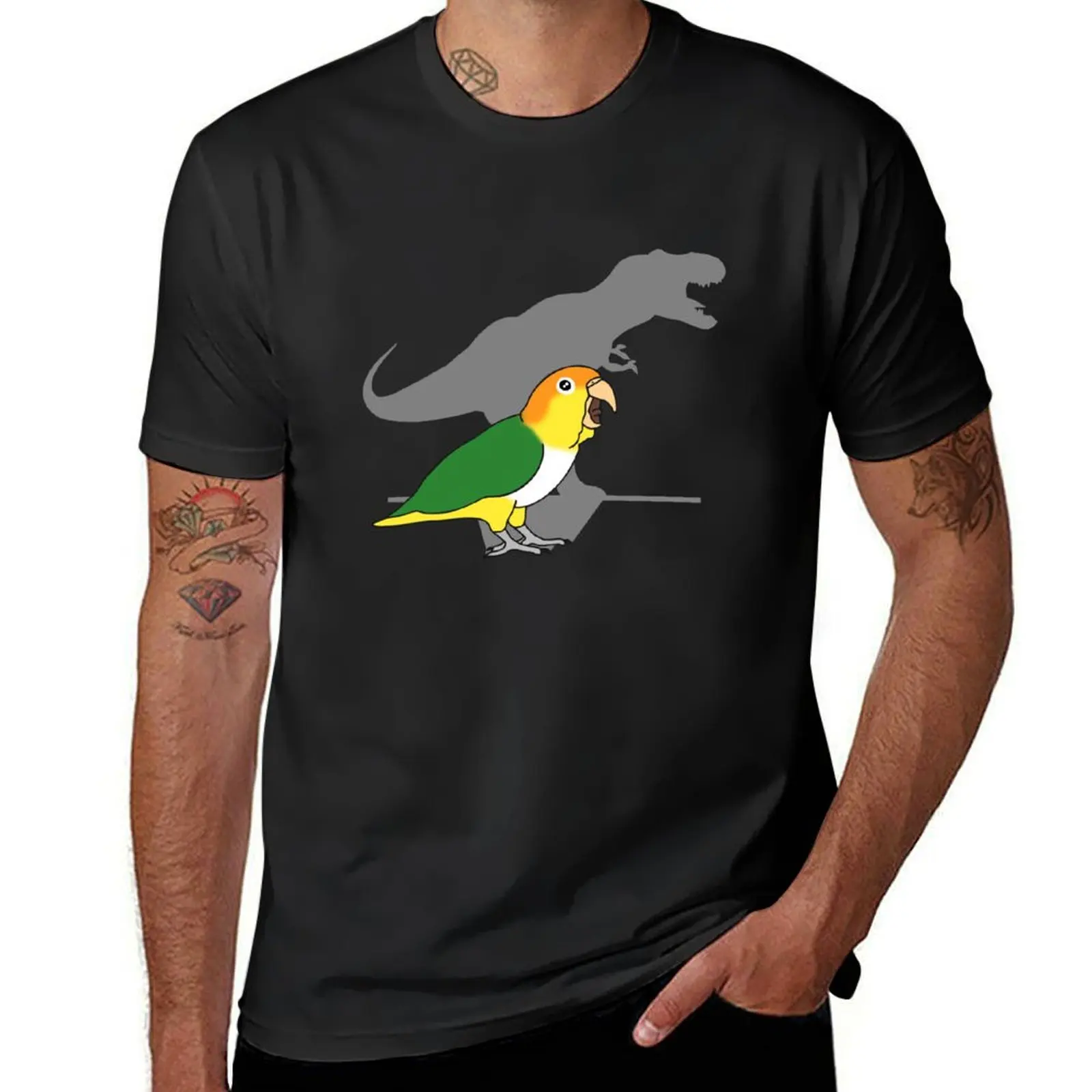 

t-rex white bellied caique T-Shirt anime clothes boys whites summer top tops Men's t-shirts