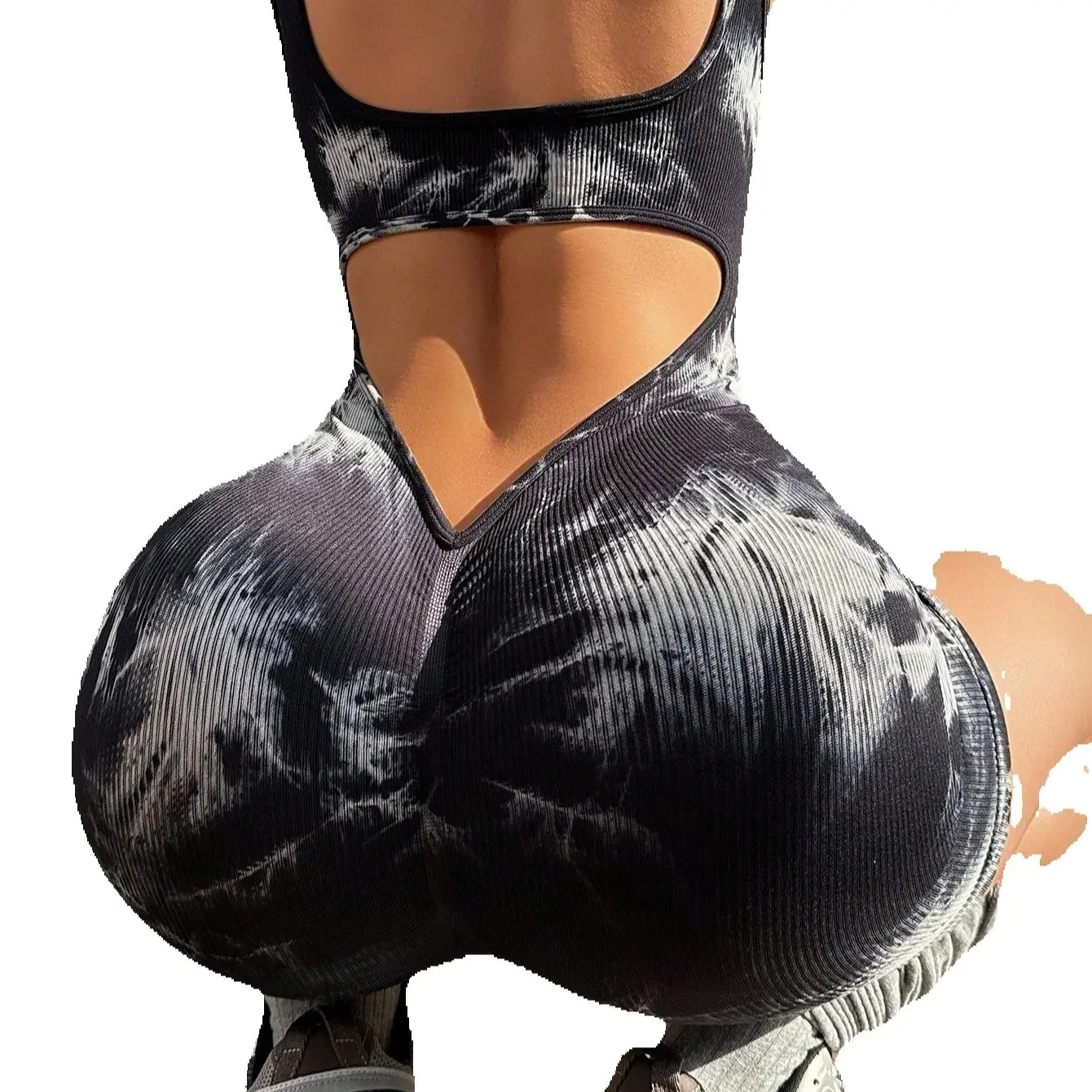 Atletische fitness-jumpsuit voor dames, slanke pasvorm, stijlvolle dans- en yoga-outfit, damesoutfit voor dames - afbeelding 2
