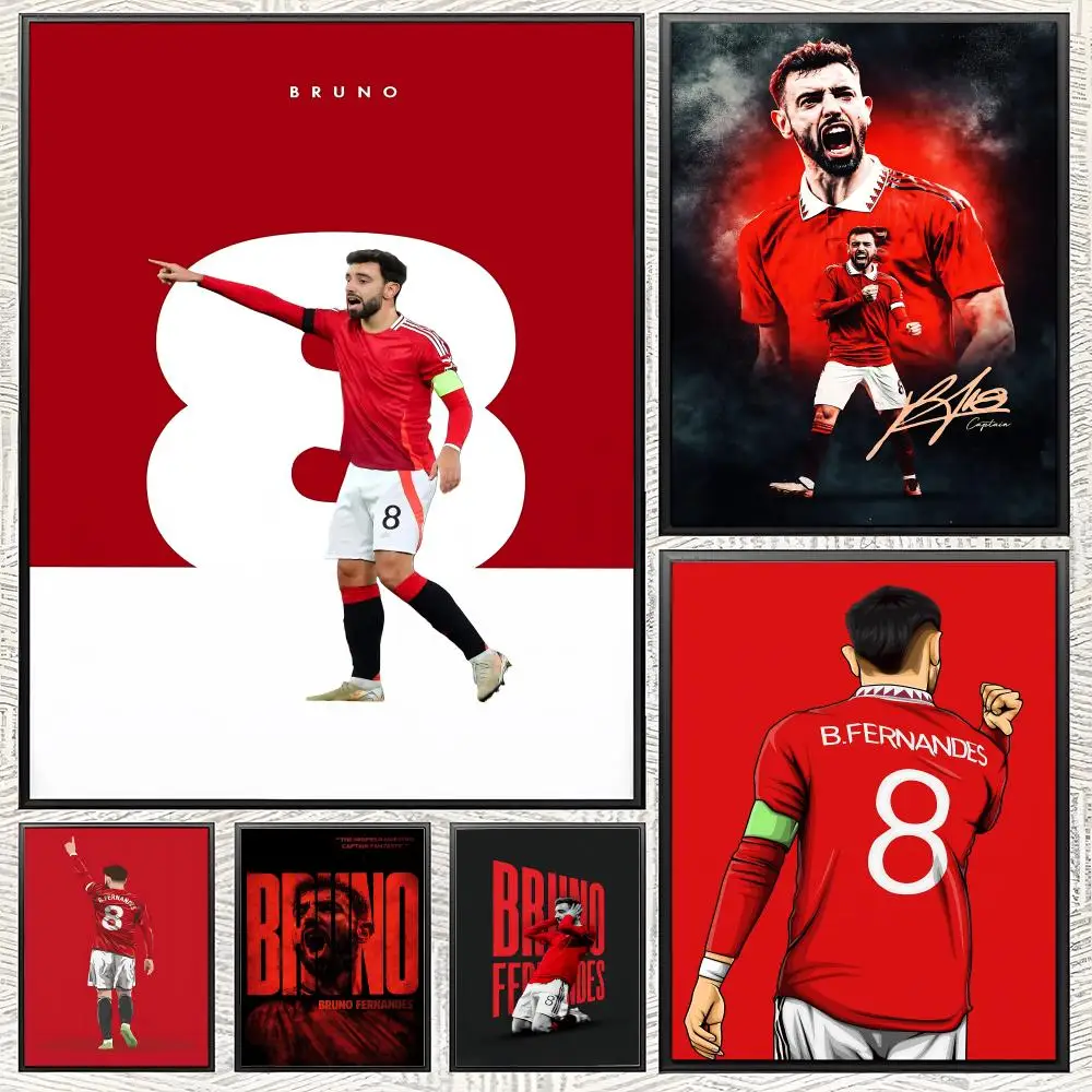 footballer B-Bruno Fernandes-s Poster Waterproof & Self-adhesive HD Wall Art, Ideal for Home Decor & Gifts
