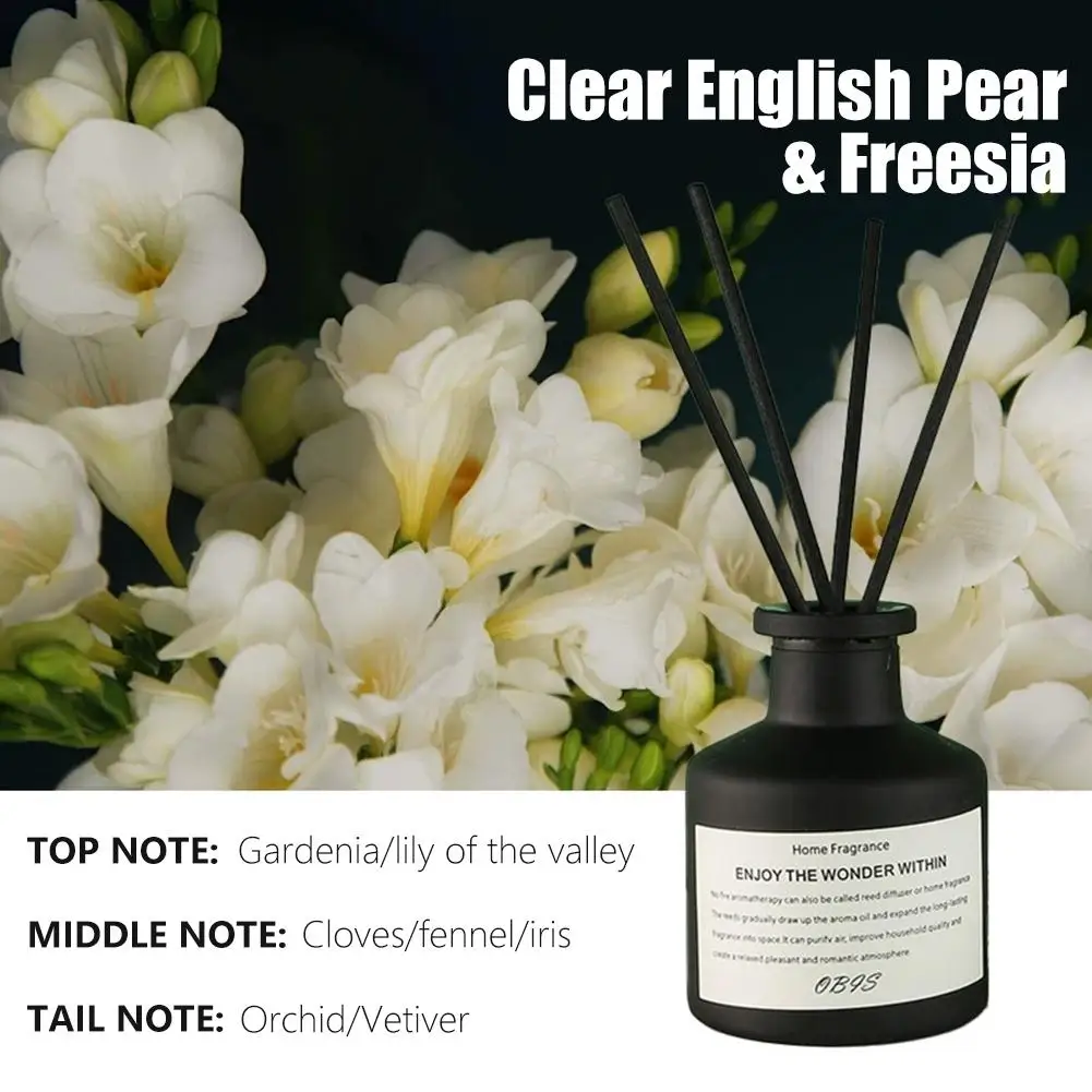 50 مللي غرفة عطر منزلية عديمة اللهب فريزيا الياسمين الناشر غرفة الهواء ريد النفط العطر المنزل المعطر عصا مع D7L6 #6
