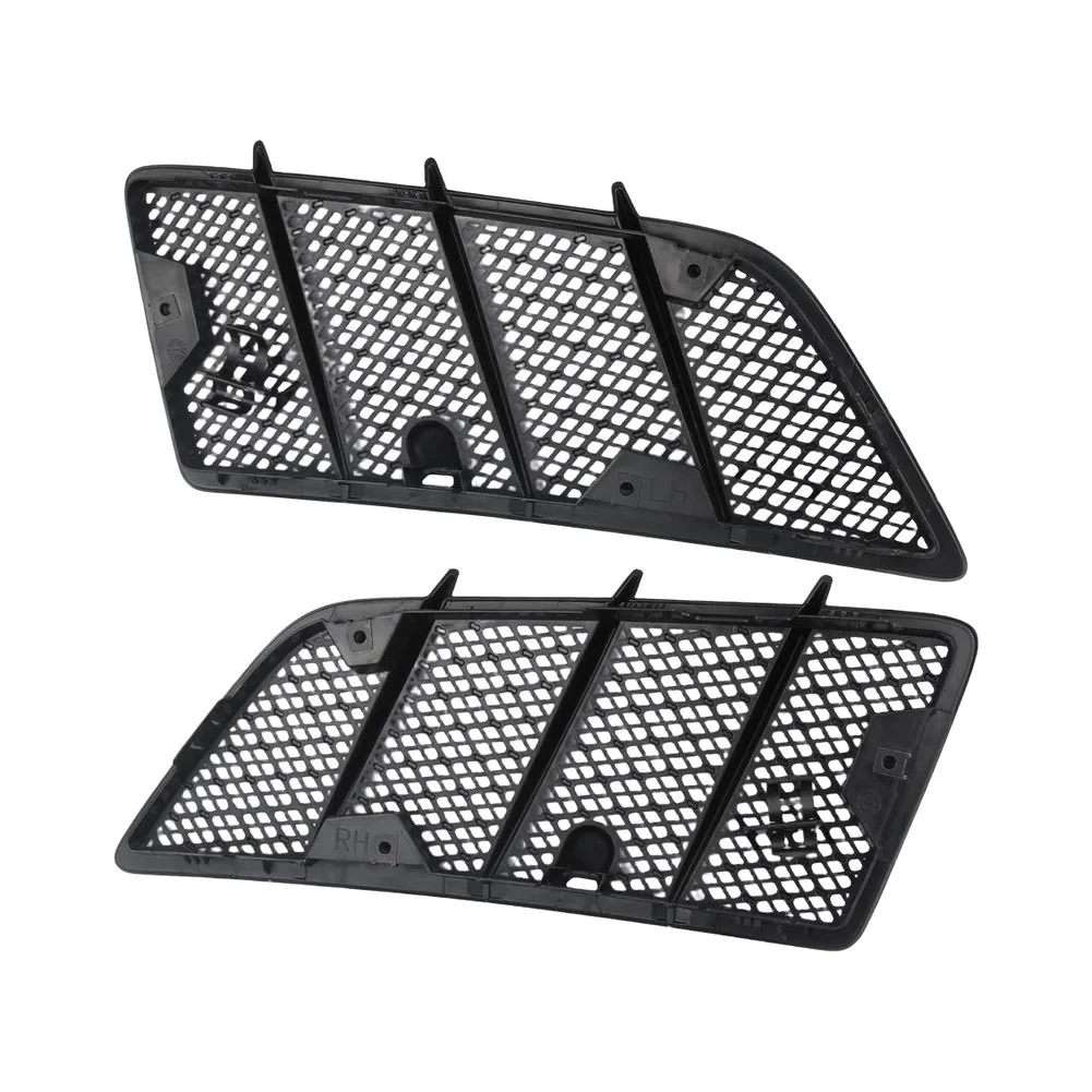 OEM Style Hood Air Vent Grille Cover Set for Mercedes W164 W166 2PCS Black ABS Plastic with Vertical Mesh Design