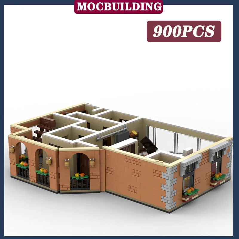 Urban Architecture Friend Apartment Set Creative Floor Model Building Block Assembly MOC TV Cafe Collection Series Toys