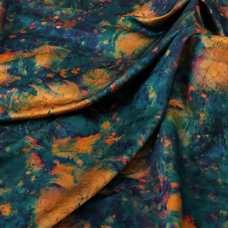 

Абстрактная тяжелая жаккардовая ткань, дизайнерская винтажная печать, элегантная одежда для пальто, Ципао, осенне-зимний материал, оптовая продажа