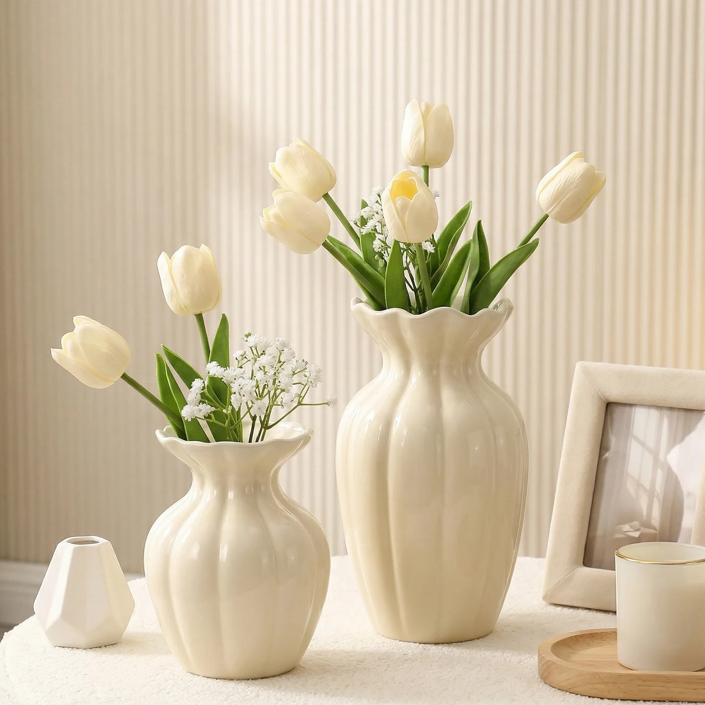 Elegant Ceramic Vase French American Vintage Style Desktop Ornament Hydroponic Flower Arrangement Vase for  Room Home Decor