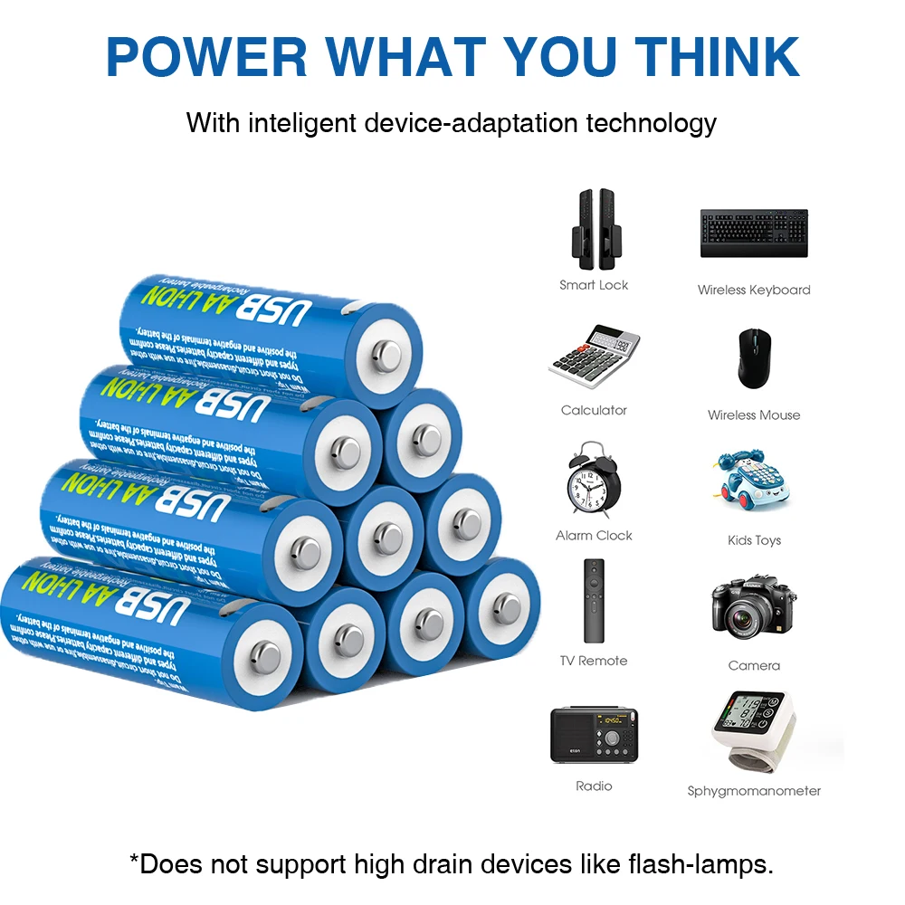 AIPEKE USB battery aa rechargeable 1.5V 4200mWh Aa and Aaa rechargeable batteries for Toy car Game Machine Mouse Remote control