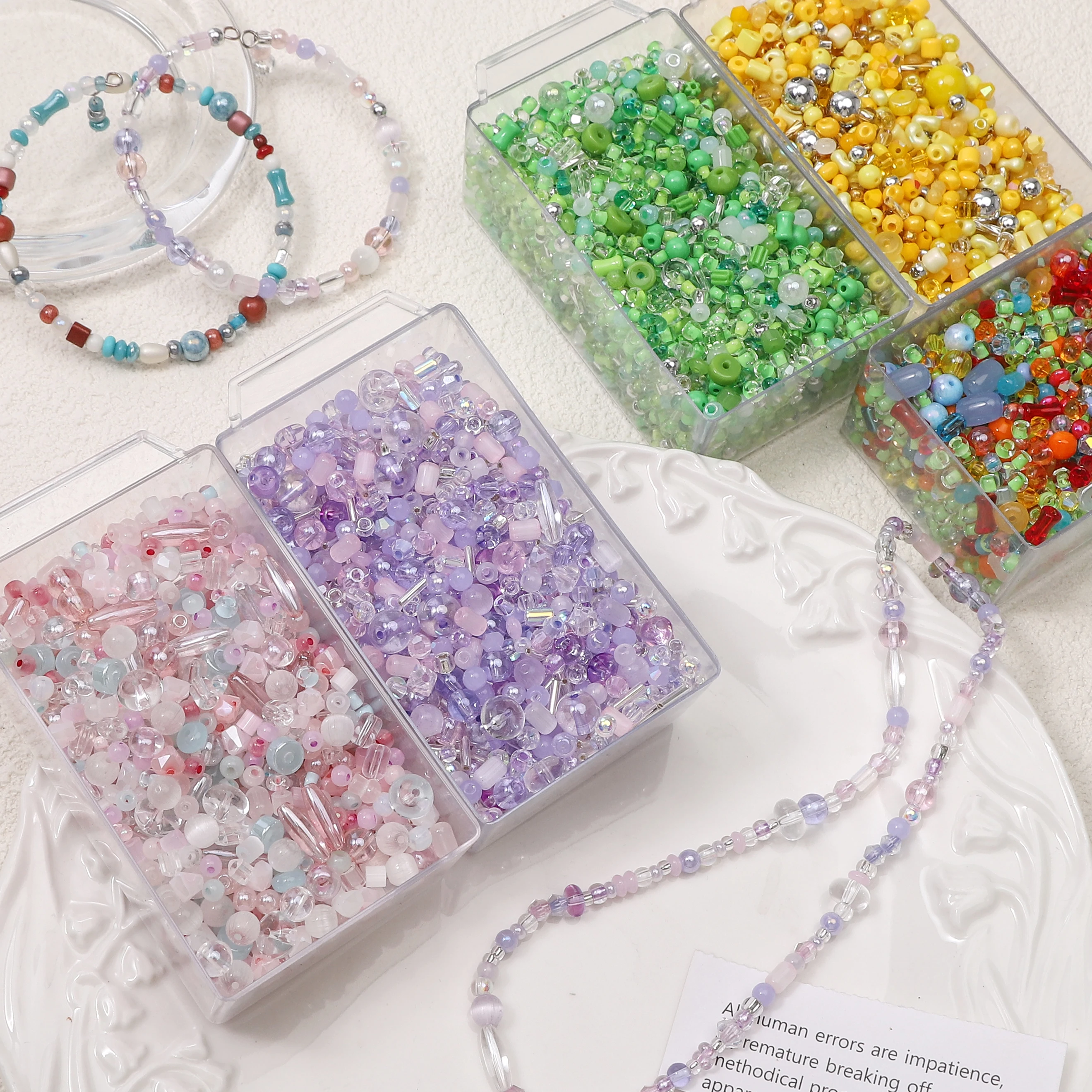 Multiple Colors Mixed Styles Glass Seed Beads 1.5-8mm Hole 1mm 10g DIY Jewelry Making Supplies for Bracelets Necklaces