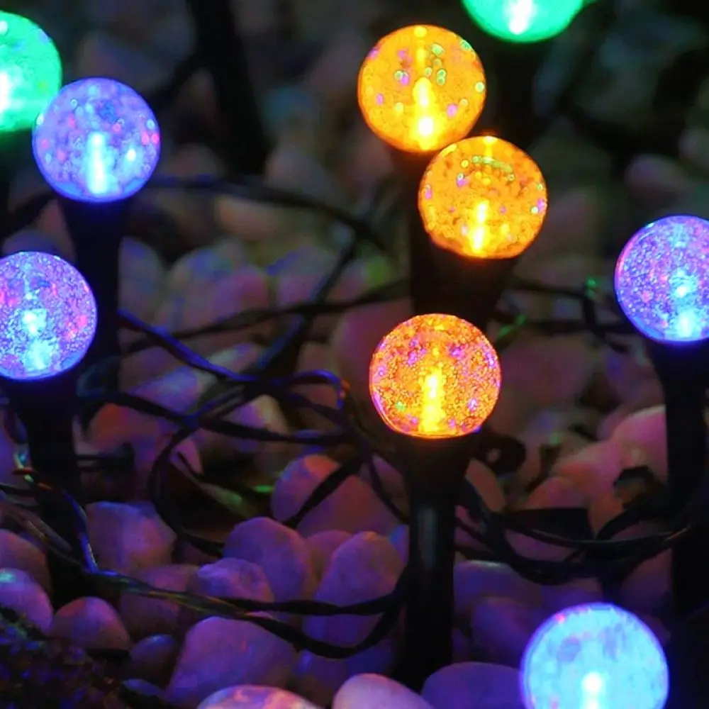 Waterproof Solar Bubble Ball String Lights Outdoor Garden Stake Decorative Lamp For Christmas Holiday Party Landscape