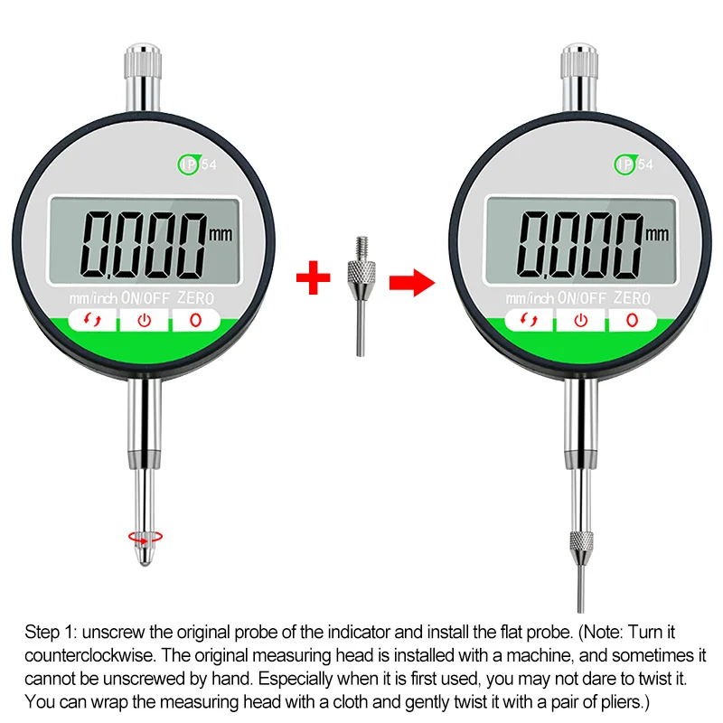 Imagem -04 - Indicador de Discagem Digital 012.7 mm Ip54 Toque Display Medidor de Profundidade Dial Profundidade Gage Base Acessório