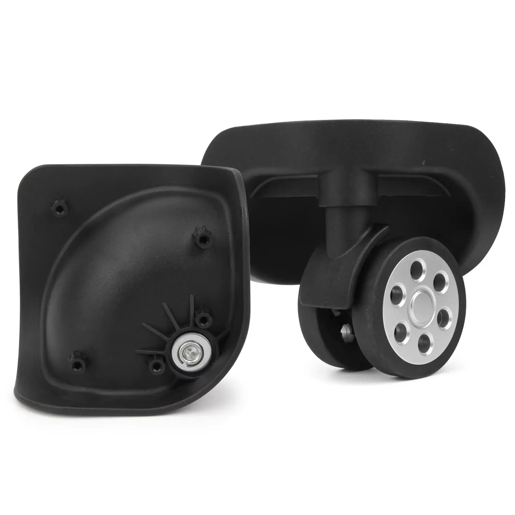 

Пара сменных колес для багажа, черные, двойные, поворотные на 360 градусов ° Поворотные колесики для тележек, запчасти для ремонта