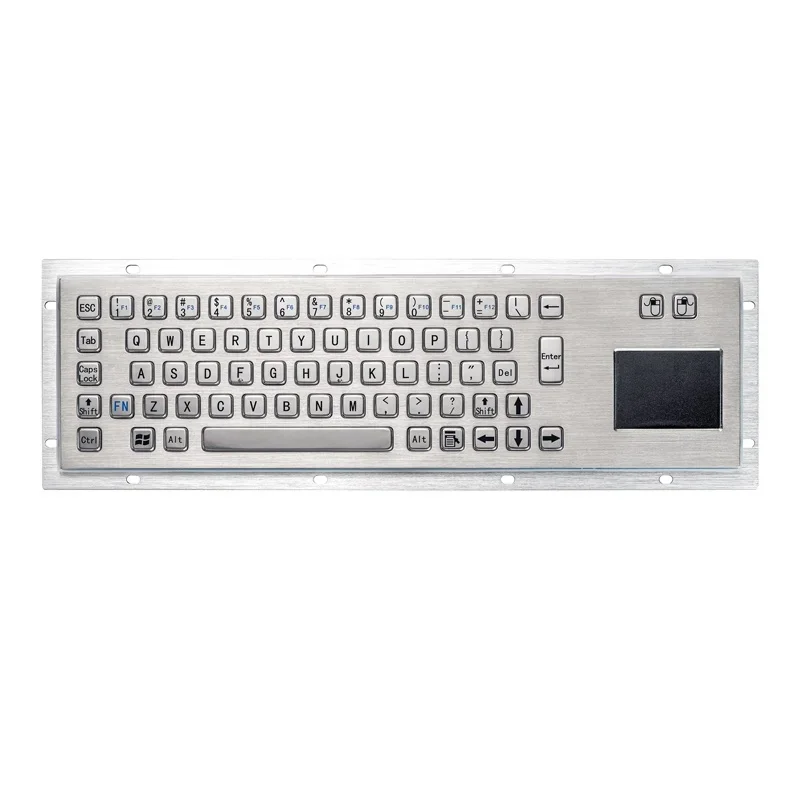 67 Keys IP65 Waterproof Stainless Steel Panel Mount  Rugged Keyboards Industrial Metal Keyboard With Touchpad