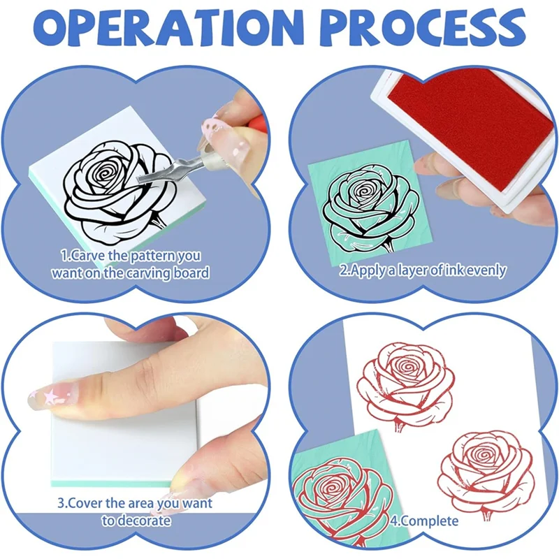 

ABVA-6Pc 2X2-дюймовые резиновые блоки для резьбы, комплект запасных частей для изготовления линолеумных штампов, для самостоятельного изготовления, для начинающих