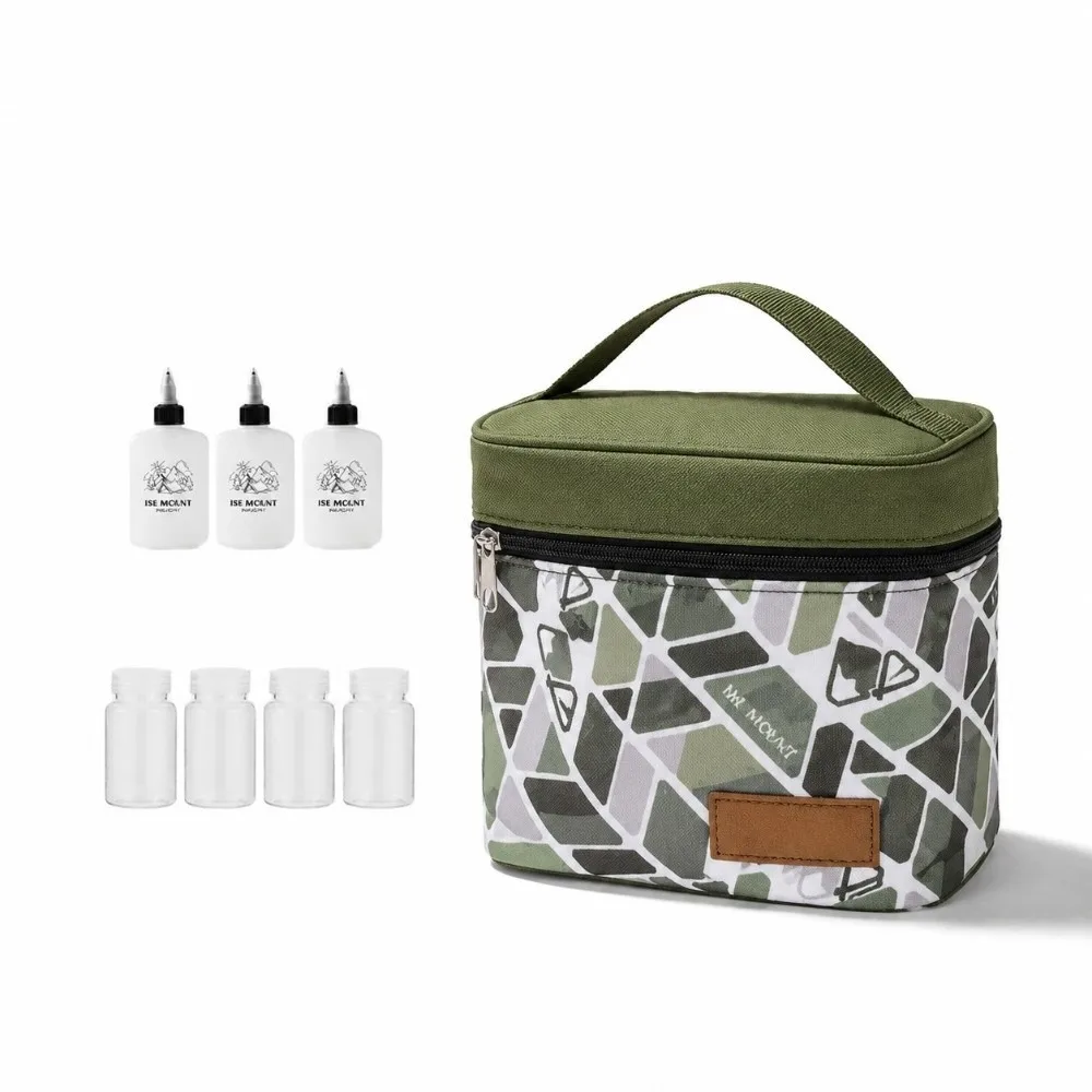 7 Seasoning Jars Condiment Storage Set Durable Green Seasoning Bottle Organizer Yellow Brown Camping Seasoning Jar Kit Travel