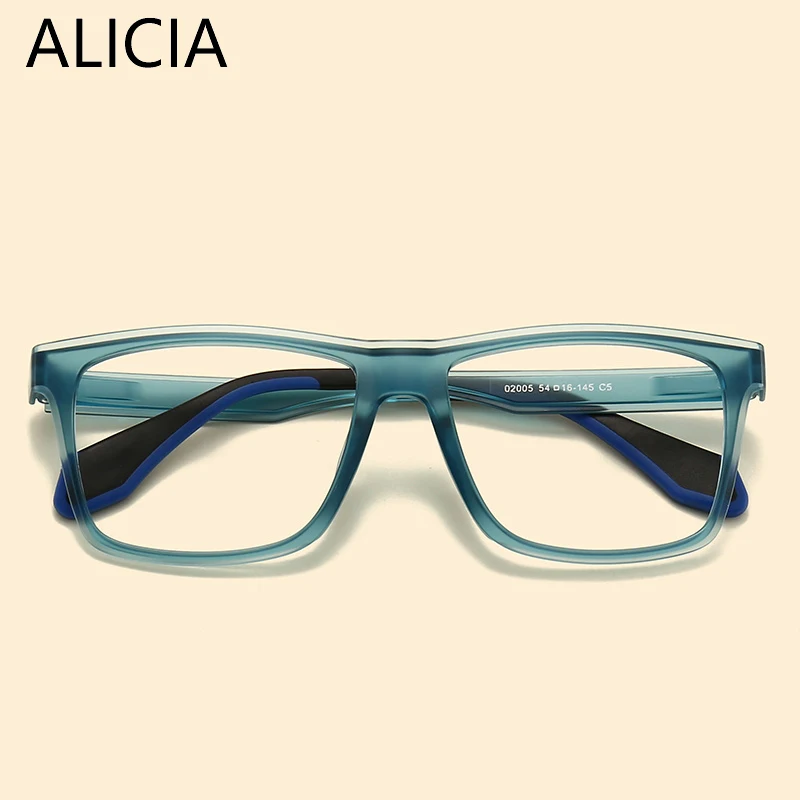 

ALICIA New Fashion Retro quare Spectacle TR90 Ultra Light Eyewear Optical Prescription Frames Men