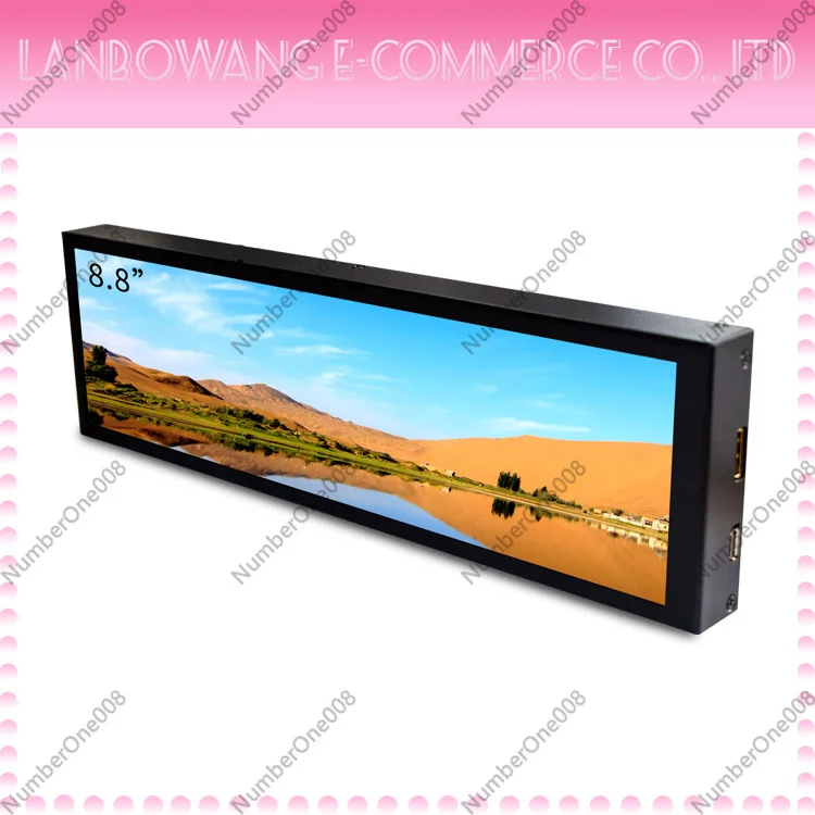 8.8 Inch Computer Case Secondary Screen Portable Strip Screen HDMI Monitoring Support AIDA64 Monitor DIY Touch Display