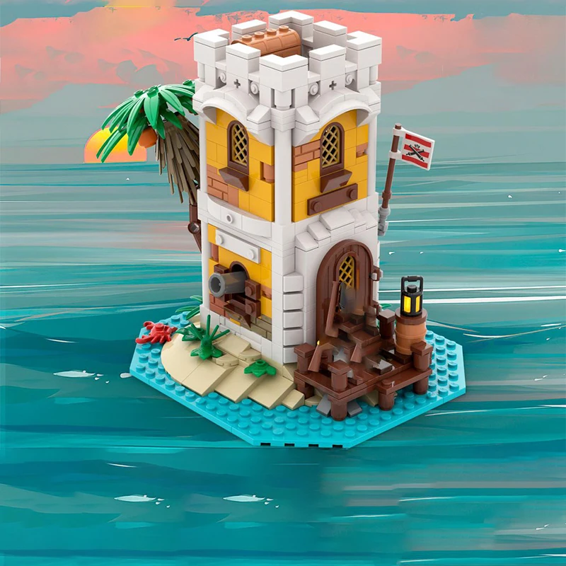 512pcs MOC Imperial Cannon Remake Pirates Model Building Blocks Room Accessories, Home Decor Bookshelf Display Gift For Adults