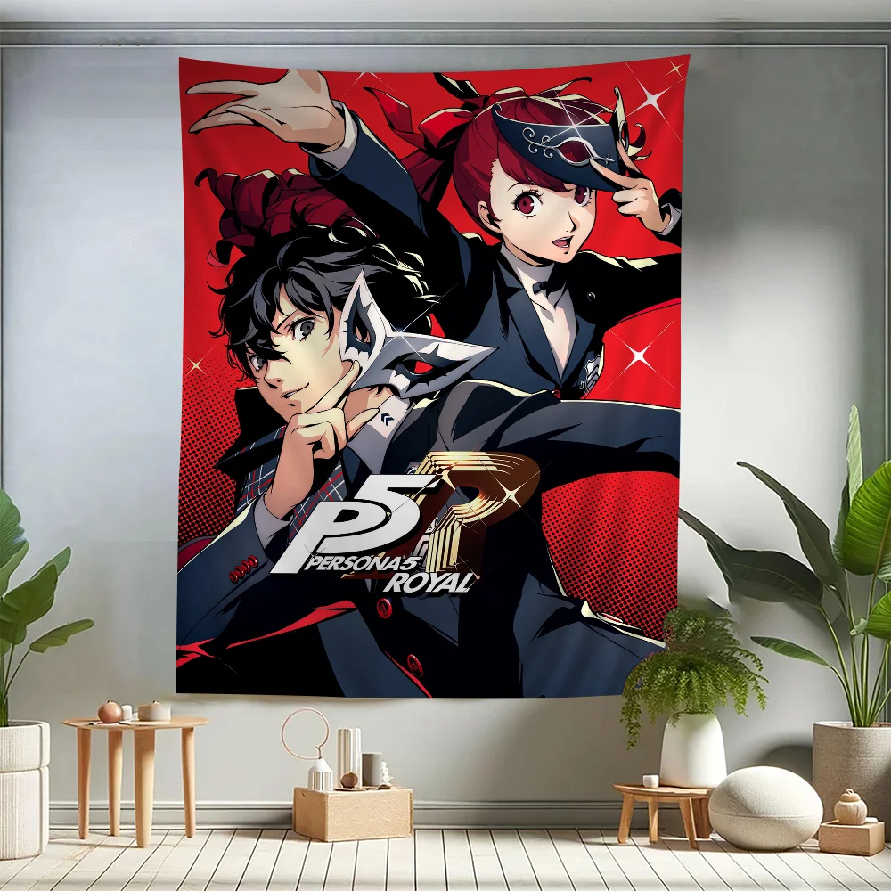Persona 5 Dorm Tapestry – Tarot Hippie Wall Rugs , Wall Hanging Sheets Anime Tapestry for Dorm Rental House Decor