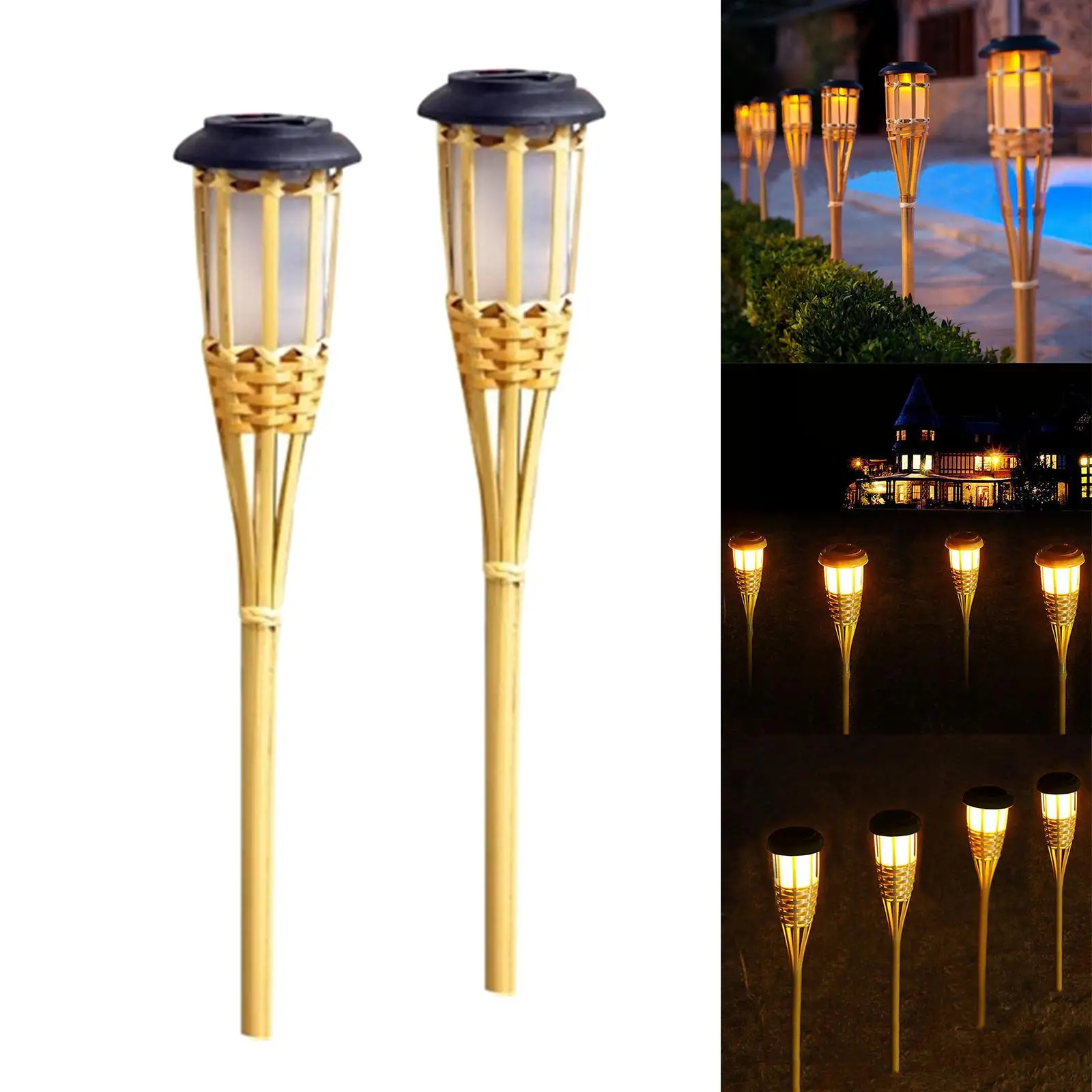 2x Artificial Fire Flickering Campfire Lamp Hanging Flickering for Halloween Home Outside Backyard Decoration