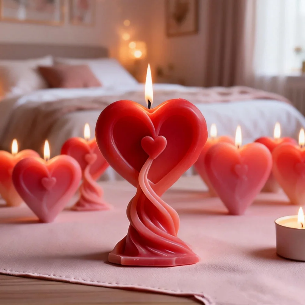 3D Rose Lover Candle Silicone Mold Handmade Angel Couple Aromatherapy Candle Craft Gift Gypsum Resin Wedding Decoration
