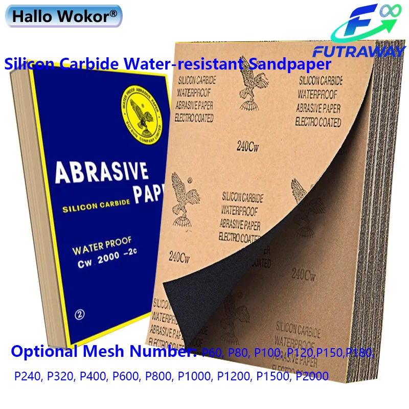 80-2000 Grit SandPapers Wet and Dry Polishing Sanding Wet/dry Abrasive Sandpaper Paper Sheets Surface Finishing Made 100 Pcs