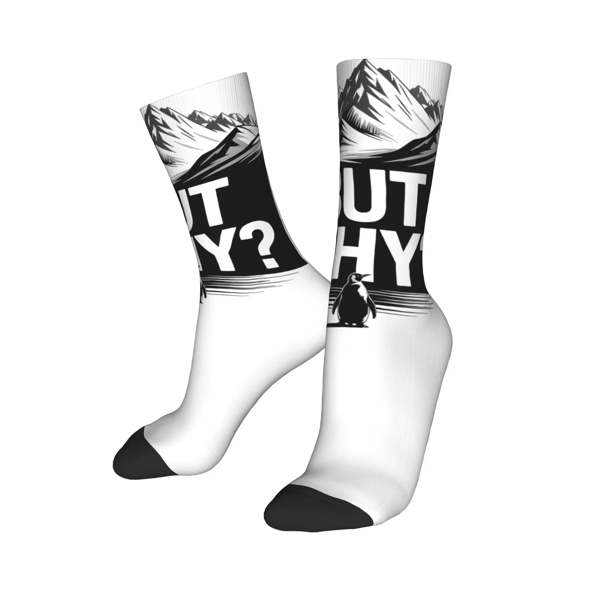 

But Why Nihilist Penguin Meme Socks Merchandise For Men Women Skateboard Socks Cozy Wonderful Gifts