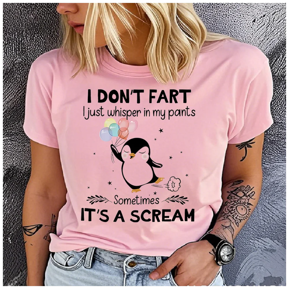 

Unisex 100% Cotton Summer Top with Sand Sculpture Humor Penguin Print Loose round Neck Short Sleeve Fashion for Astrology Lovers