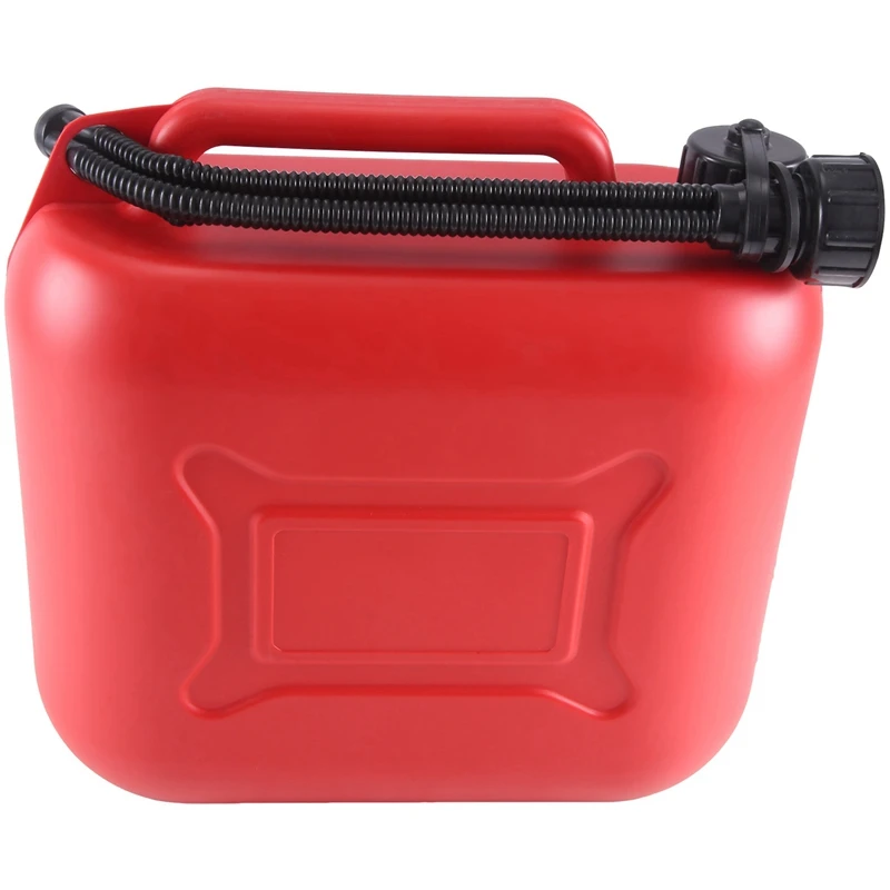 10L 2.64Gal Car Fuel Tank Can Spare Plastic Petrol Gas Container Anti-Static Fuel Carrier With Pipe For Car Travel Easy Install