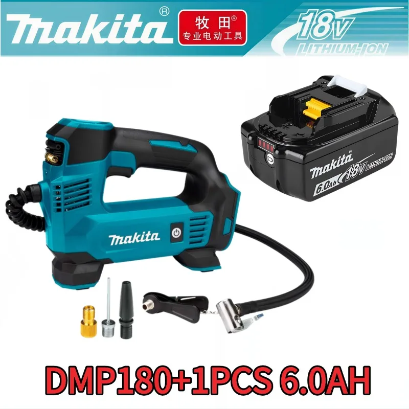 Gonfleur sans fil Makita DMP180 18V d'origine, 121 PSI, jauge de pression numérique, arrêt automatique pour voiture, vélo, ballons de sport