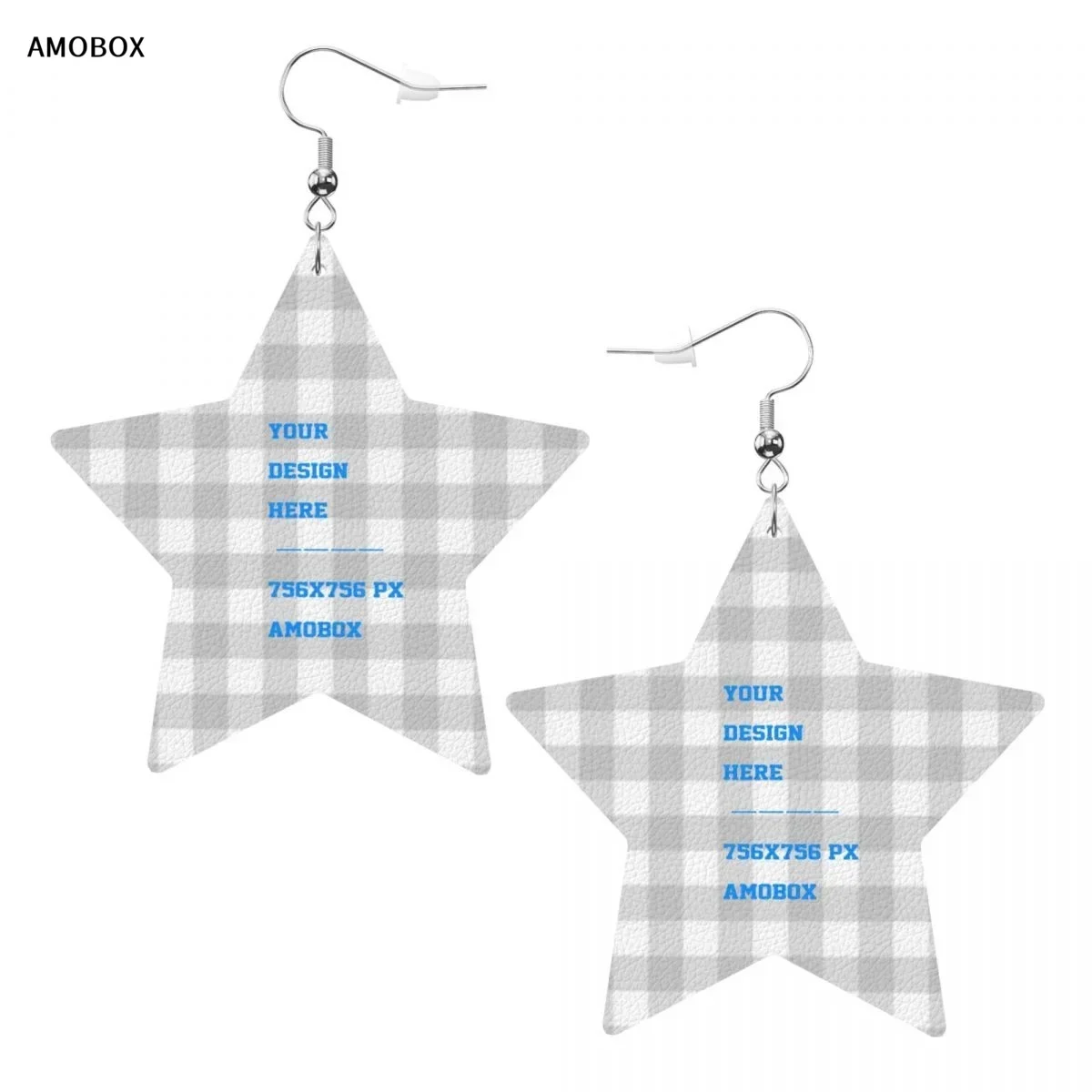 

AMOBOX Customizable Leather Earrings Stars Daily Holiday Accessories Party Gifts