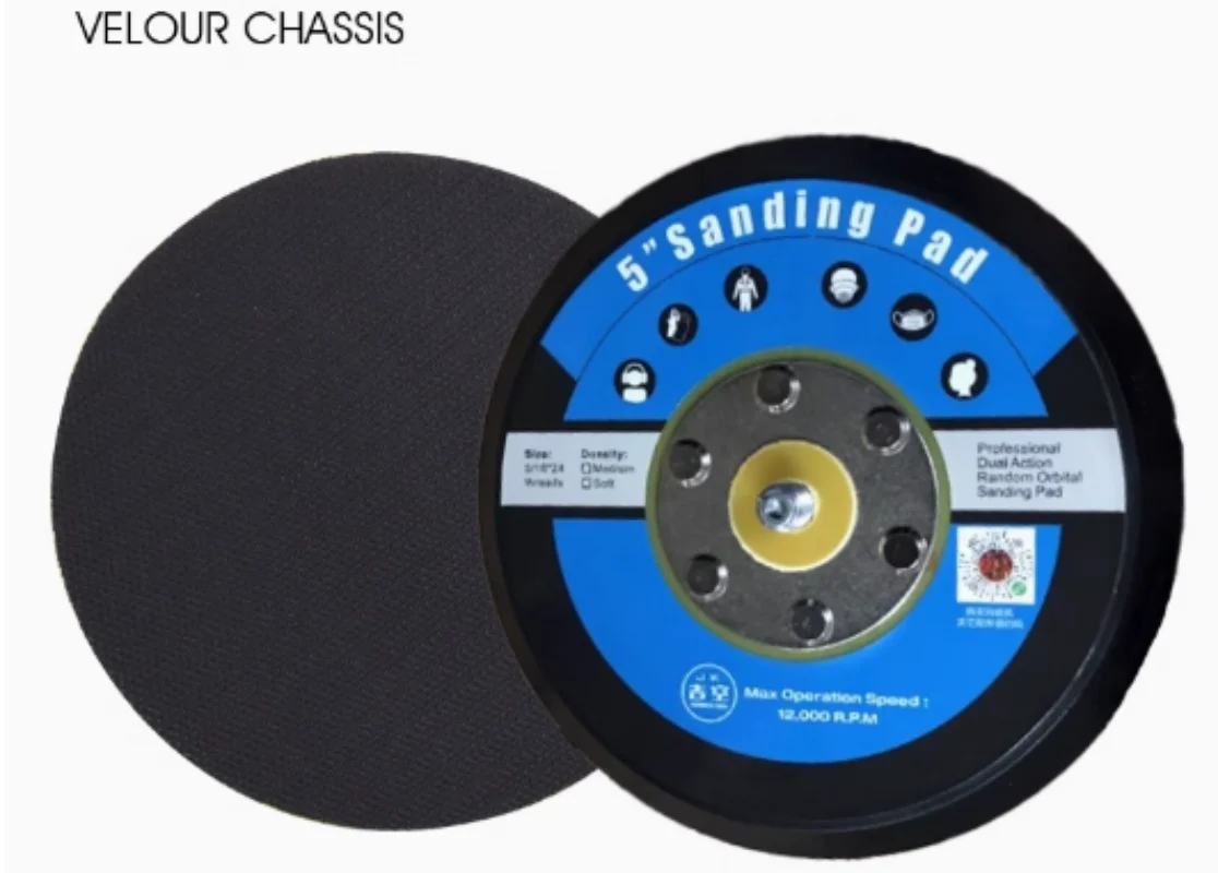Pneumatic Sander Chassis Dry Grinding Machine Self-Adhesive Disc 5 Inch 6-Hole Grinding Disc Sander Tray Waxing Machine Flapping