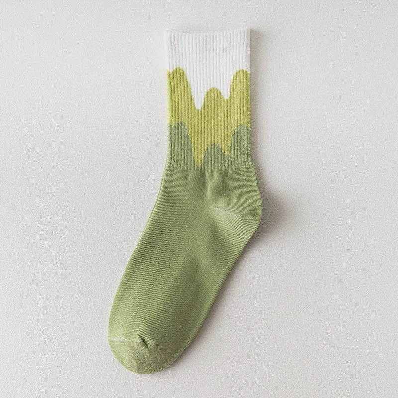 1Pair Spring Summer Ice Cream Socks Women Japanese Style Medium Tube Socks Cinnamoroll Print Harajuku Fashion Socks