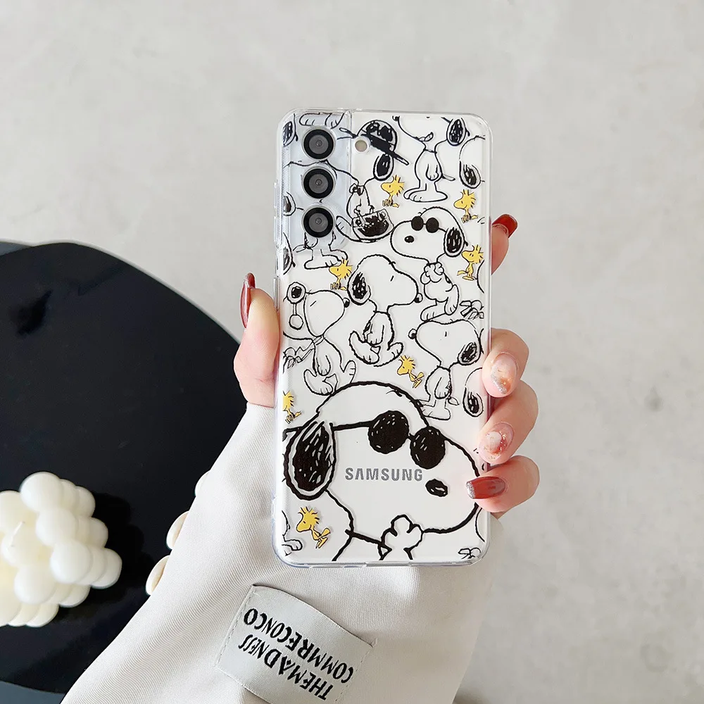 Cute Cartoon Peanut Snoopy Charlie Brown Transparent Phone Case For Samsung Galaxy S26 25 24 23 Ultra Puls Cases Soft TPU Cover view 4